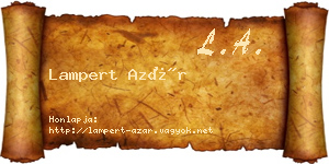 Lampert Azár névjegykártya